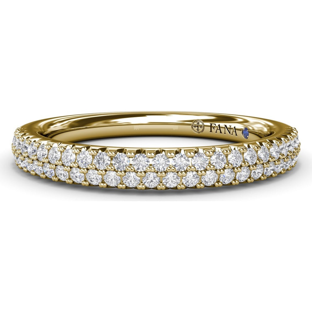 Two-Row Pavé Diamond Band with Round Brilliant Cut Diamonds by Fana - 0.38 Carat Total Diamond Weight