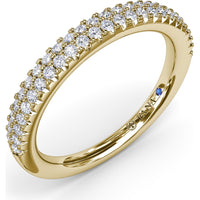Two-Row Pavé Diamond Band with Round Brilliant Cut Diamonds by Fana - 0.38 Carat Total Diamond Weight