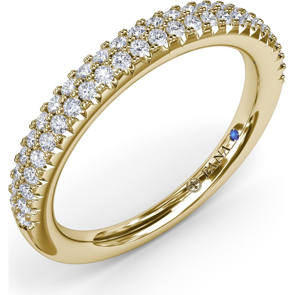 Two-Row Pavé Diamond Band with Round Brilliant Cut Diamonds by Fana - 0.38 Carat Total Diamond Weight