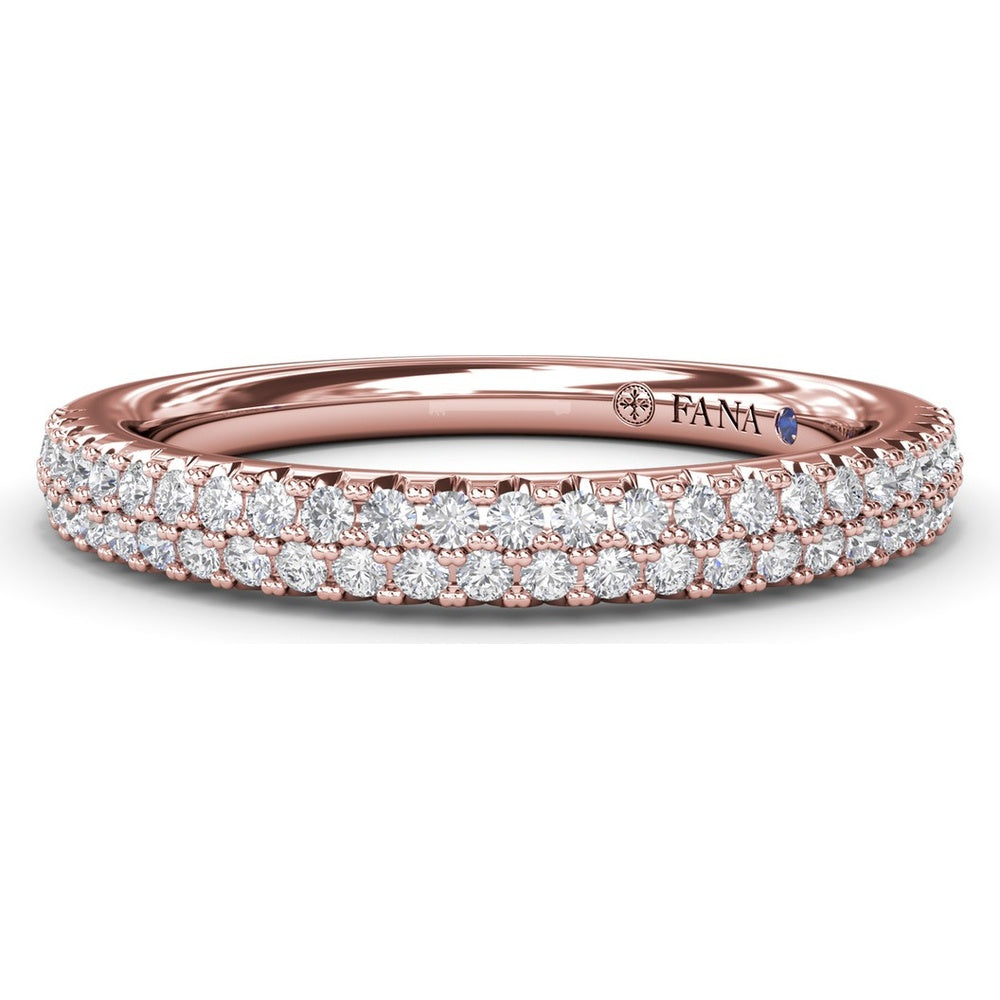 Two-Row Pavé Diamond Band with Round Brilliant Cut Diamonds by Fana - 0.38 Carat Total Diamond Weight