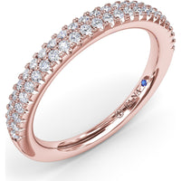 Two-Row Pavé Diamond Band with Round Brilliant Cut Diamonds by Fana - 0.38 Carat Total Diamond Weight