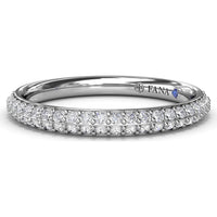 Two-Row Pavé Set Round Diamond Wedding Band by Fana - 0.36 Carat Total Diamond Weight