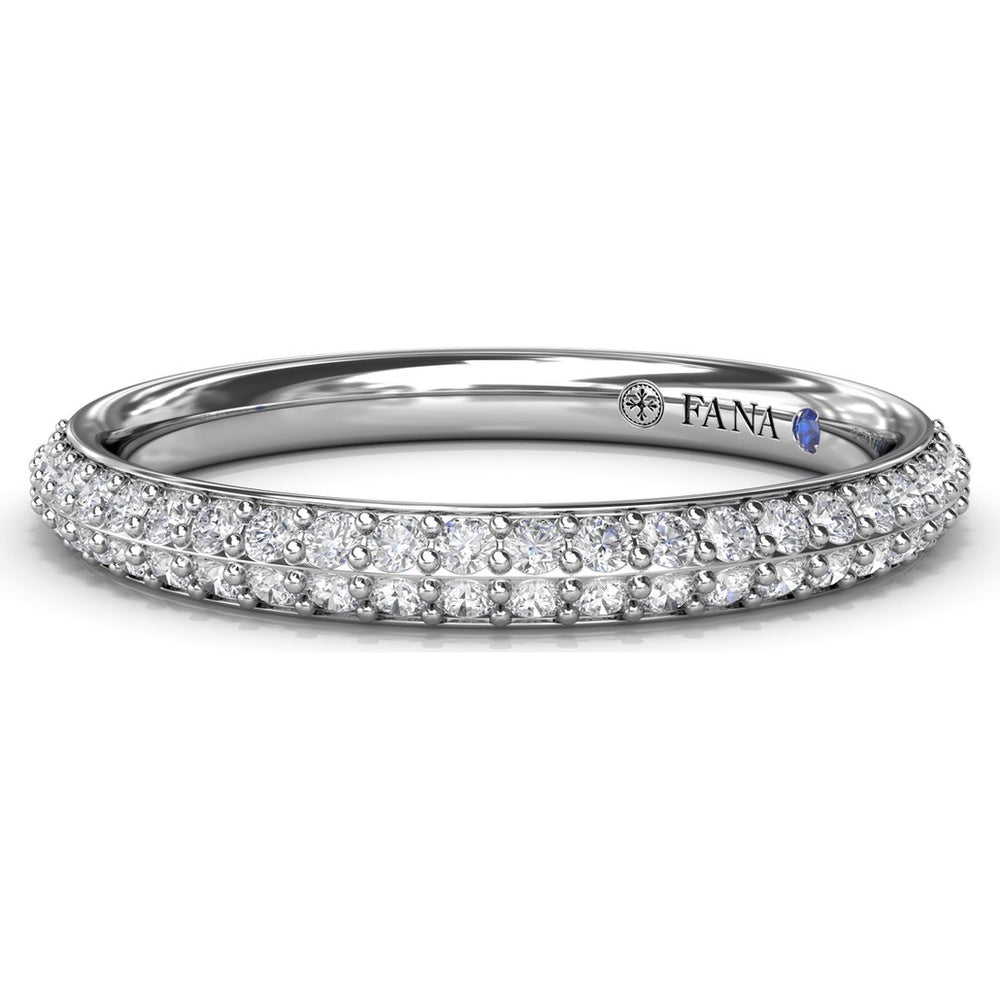 Two-Row Pavé Set Round Diamond Wedding Band by Fana - 0.36 Carat Total Diamond Weight