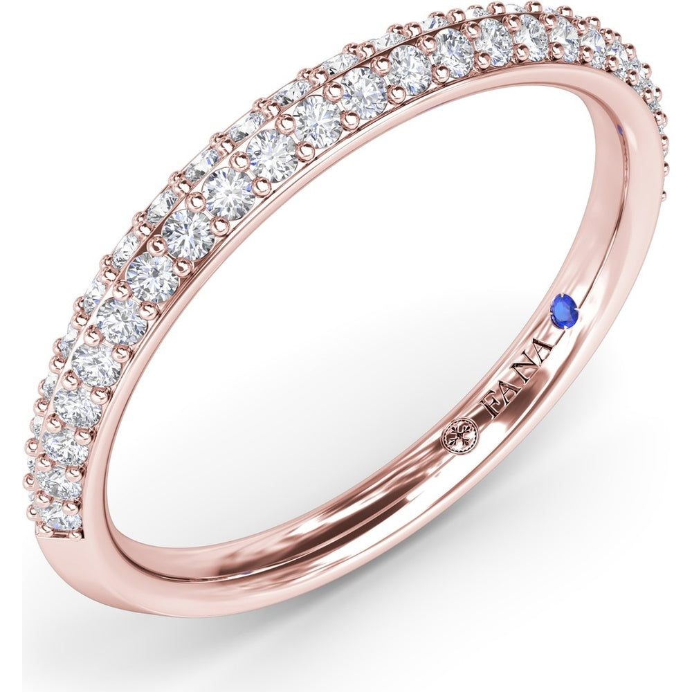 Two-Row Pavé Set Round Diamond Wedding Band by Fana - 0.36 Carat Total Diamond Weight