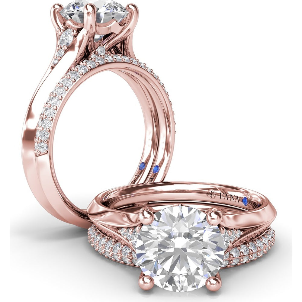 Two-Row Pavé Set Round Diamond Wedding Band by Fana - 0.36 Carat Total Diamond Weight
