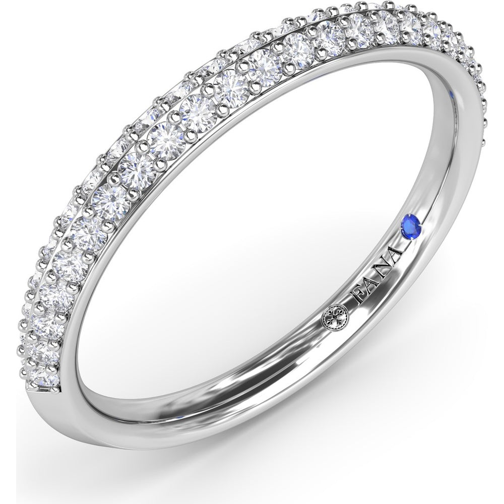 Two-Row Pavé Set Round Diamond Wedding Band by Fana - 0.36 Carat Total Diamond Weight
