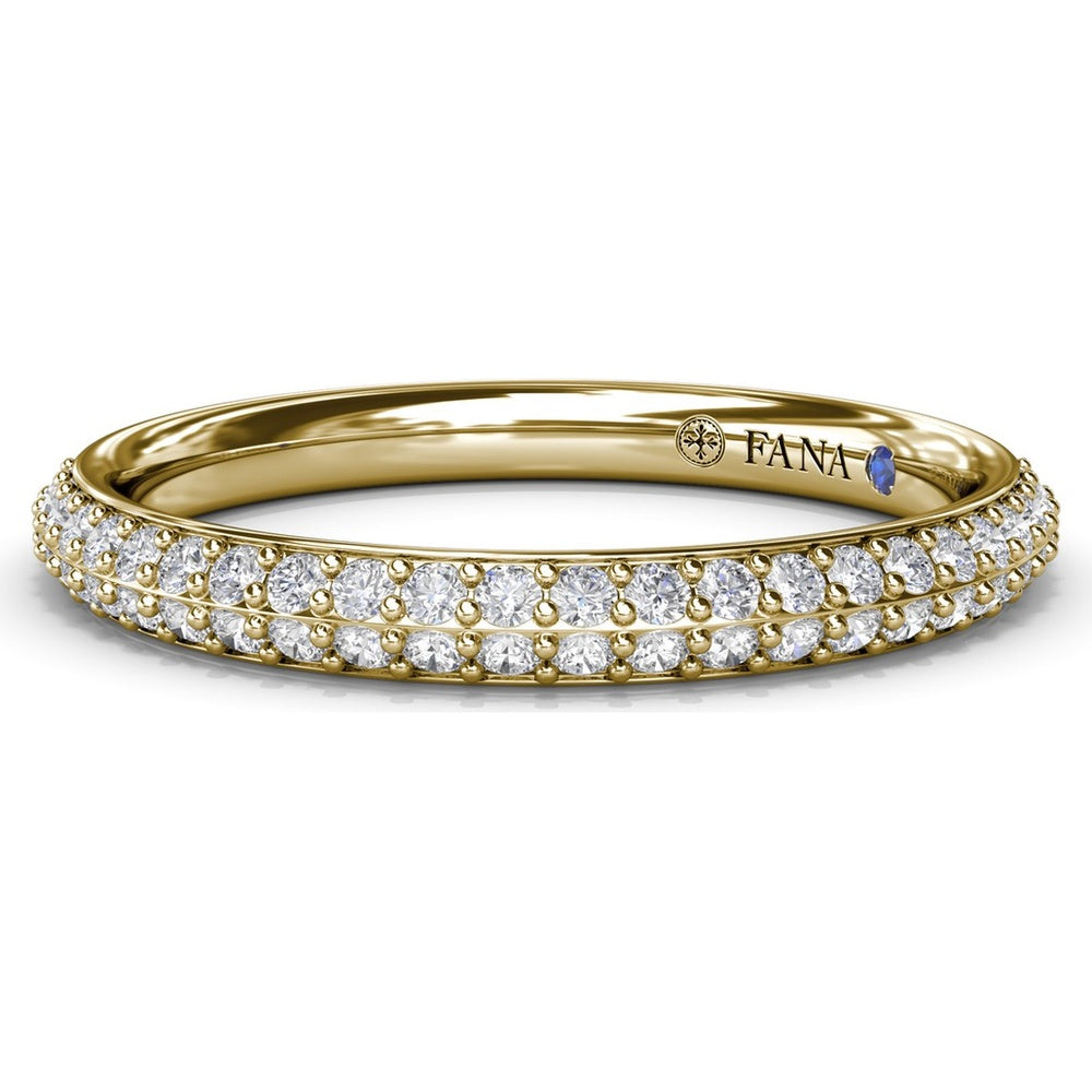 Two-Row Pavé Set Round Diamond Wedding Band by Fana - 0.36 Carat Total Diamond Weight