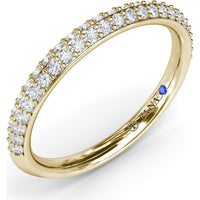 Two-Row Pavé Set Round Diamond Wedding Band by Fana - 0.36 Carat Total Diamond Weight
