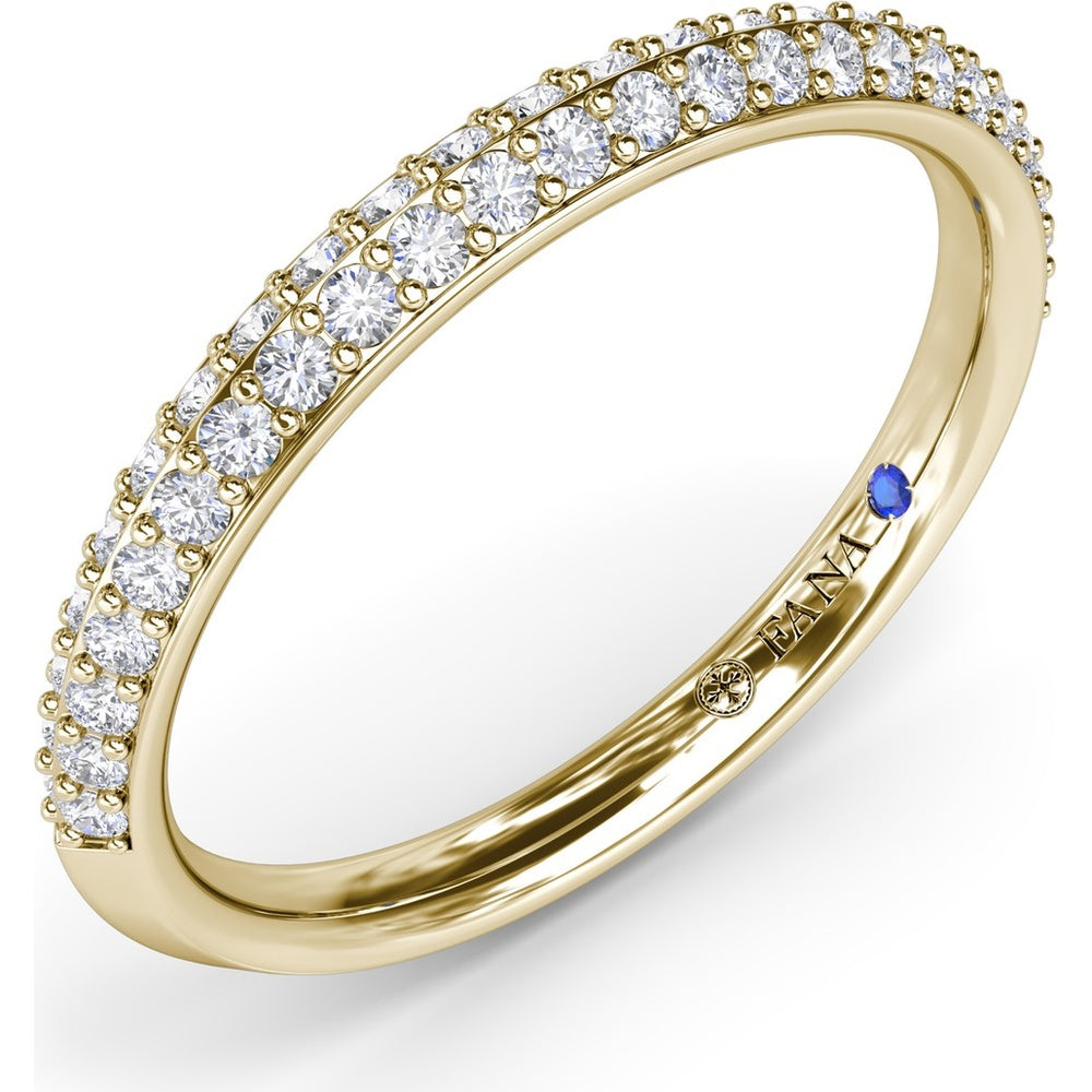 Two-Row Pavé Set Round Diamond Wedding Band by Fana - 0.36 Carat Total Diamond Weight