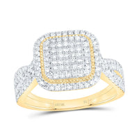 Two-Tone Gold Cushion Diamond Ring - 5/8 Carat Total Diamond Weight