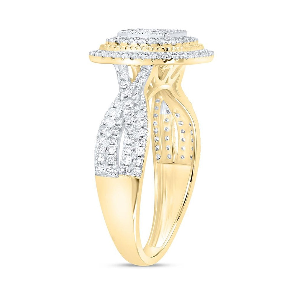 Two-Tone Gold Cushion Diamond Ring - 5/8 Carat Total Diamond Weight