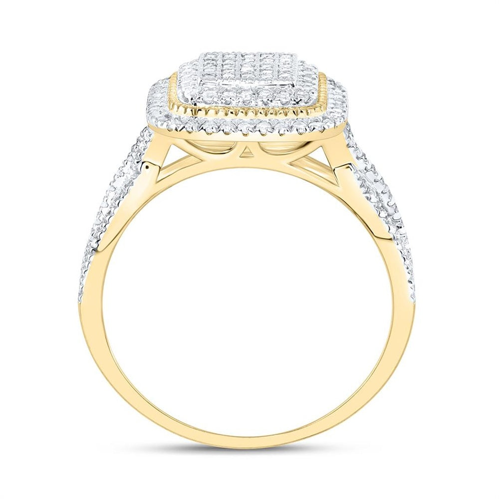 Two-Tone Gold Cushion Diamond Ring - 5/8 Carat Total Diamond Weight