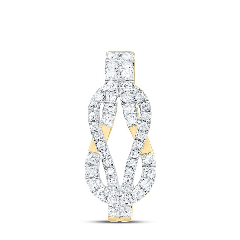 Two-Tone Gold Natural Diamond Heracle Knot Pendant - 1/6 Carat Total Diamond Weight