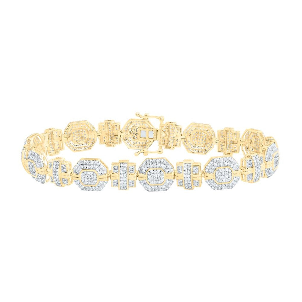 Two-Tone Gold Oval Diamond 8-Inch Bracelet - 3 1/3 Carat Total Diamond Weight