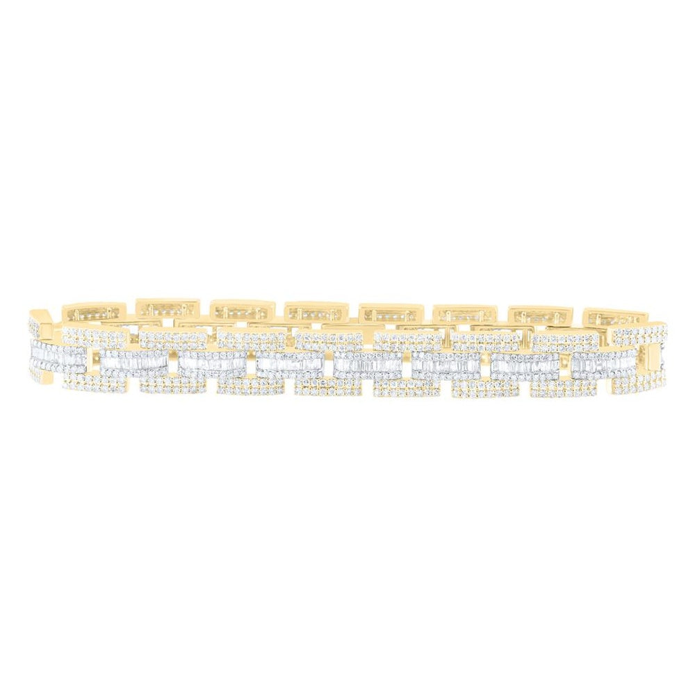Two-Tone Gold Round Diamond 8-Inch Bracelet - 6 Carat Total Diamond Weight