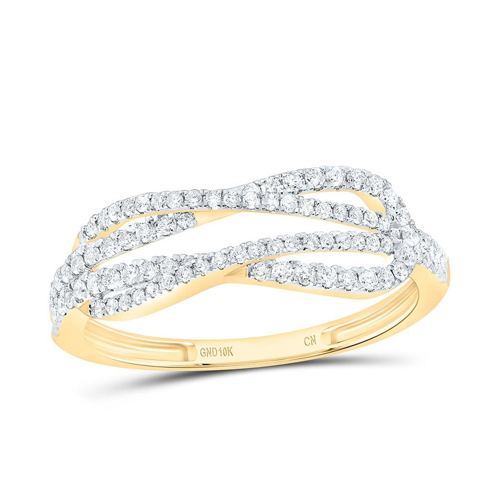 Two-Tone Gold Round Diamond Ring - 1/3 Carat Total Diamond Weight
