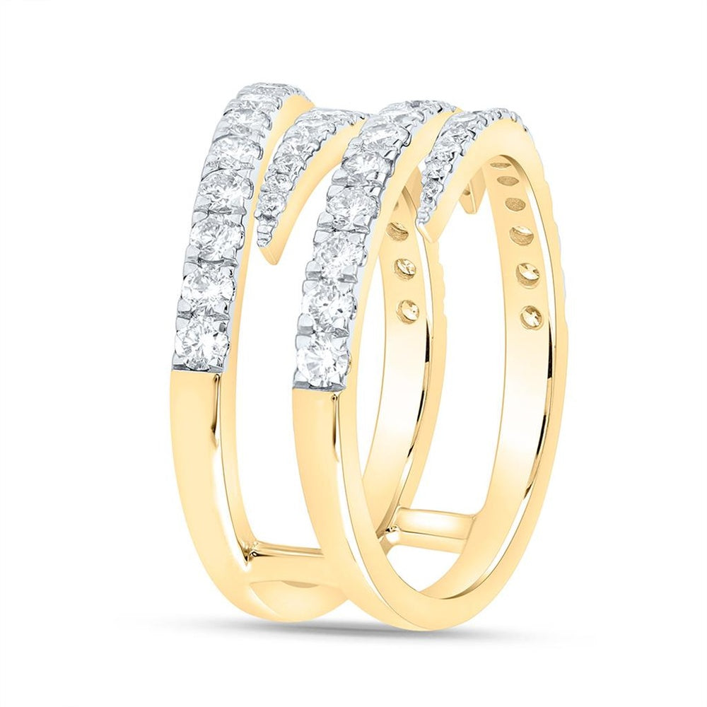 Two-Tone Gold Round Diamond Ring - 1 Carat Total Diamond Weight