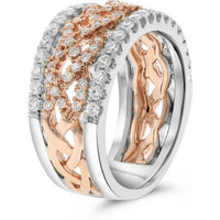 Two-Tone Open Braid Ring 14K