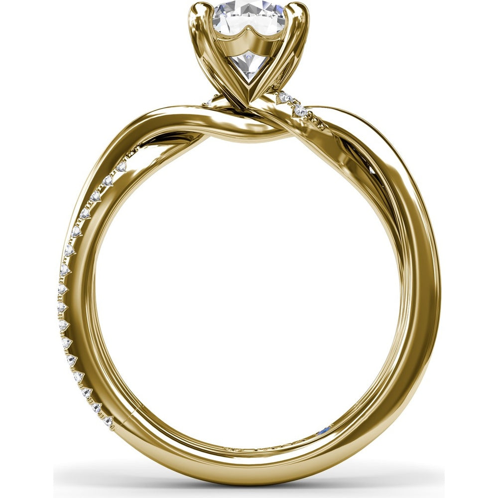 Two-Toned Twist Engagement Ring Setting with Pavé Diamond Accents by Fana - 0.14 Carat Total Diamond Weight