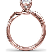 Two-Toned Twist Engagement Ring Setting with Pavé Diamond Accents by Fana - 0.14 Carat Total Diamond Weight