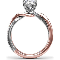 Two-Toned Twist Engagement Ring Setting with Pavé Diamond Accents by Fana - 0.14 Carat Total Diamond Weight