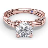 Two-Toned Twist Engagement Ring Setting with Pavé Diamond Accents by Fana - 0.14 Carat Total Diamond Weight