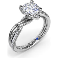 Two-Toned Twist Engagement Ring Setting with Pavé Diamond Accents by Fana - 0.14 Carat Total Diamond Weight