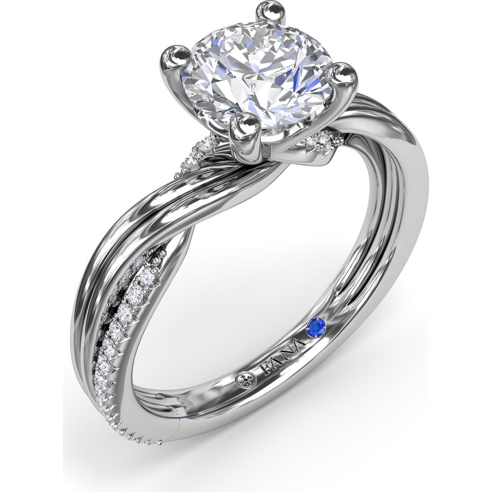 Two-Toned Twist Engagement Ring Setting with Pavé Diamond Accents by Fana - 0.14 Carat Total Diamond Weight