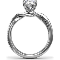 Two-Toned Twist Engagement Ring Setting with Pavé Diamond Accents by Fana - 0.14 Carat Total Diamond Weight