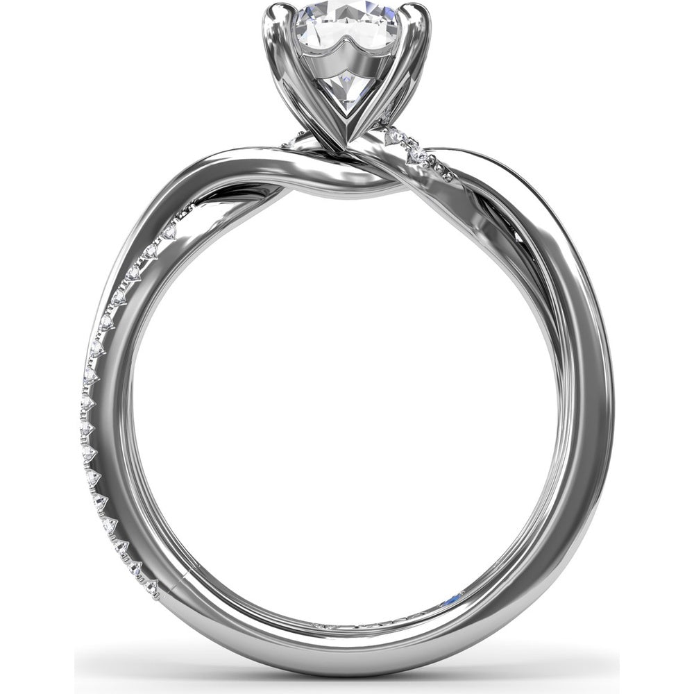 Two-Toned Twist Engagement Ring Setting with Pavé Diamond Accents by Fana - 0.14 Carat Total Diamond Weight