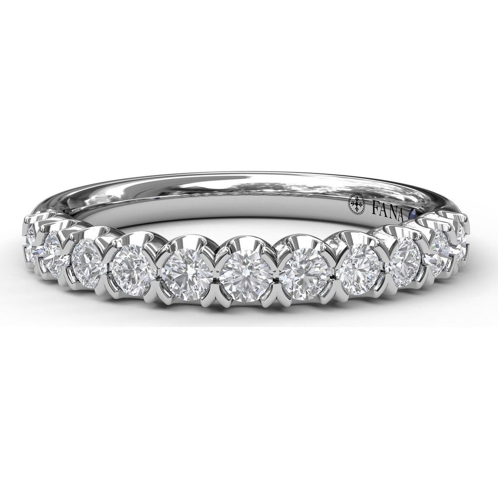 U-Prong Set Round Diamond Wedding Band by Fana - 0.44 Carat Total Diamond Weight