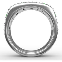 "Under the Stars" Fashion Band with Pavé Diamonds and Speckled Round Emeralds by Fana - 1.29 Carat Total Gemstone Weight