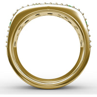 "Under the Stars" Fashion Band with Pavé Diamonds and Speckled Round Emeralds by Fana - 1.29 Carat Total Gemstone Weight