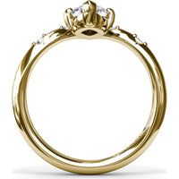 V-Shape Engagement Ring Setting with Flush-Set Round Diamonds by Fana - 0.06 Carat Total Diamond Weight