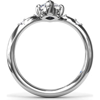 V-Shape Engagement Ring Setting with Flush-Set Round Diamonds by Fana - 0.06 Carat Total Diamond Weight
