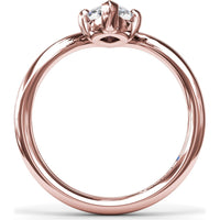 V-Shape Marquise Engagement Ring Setting with Bypass Band by Fana