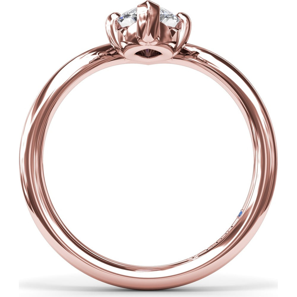V-Shape Marquise Engagement Ring Setting with Bypass Band by Fana