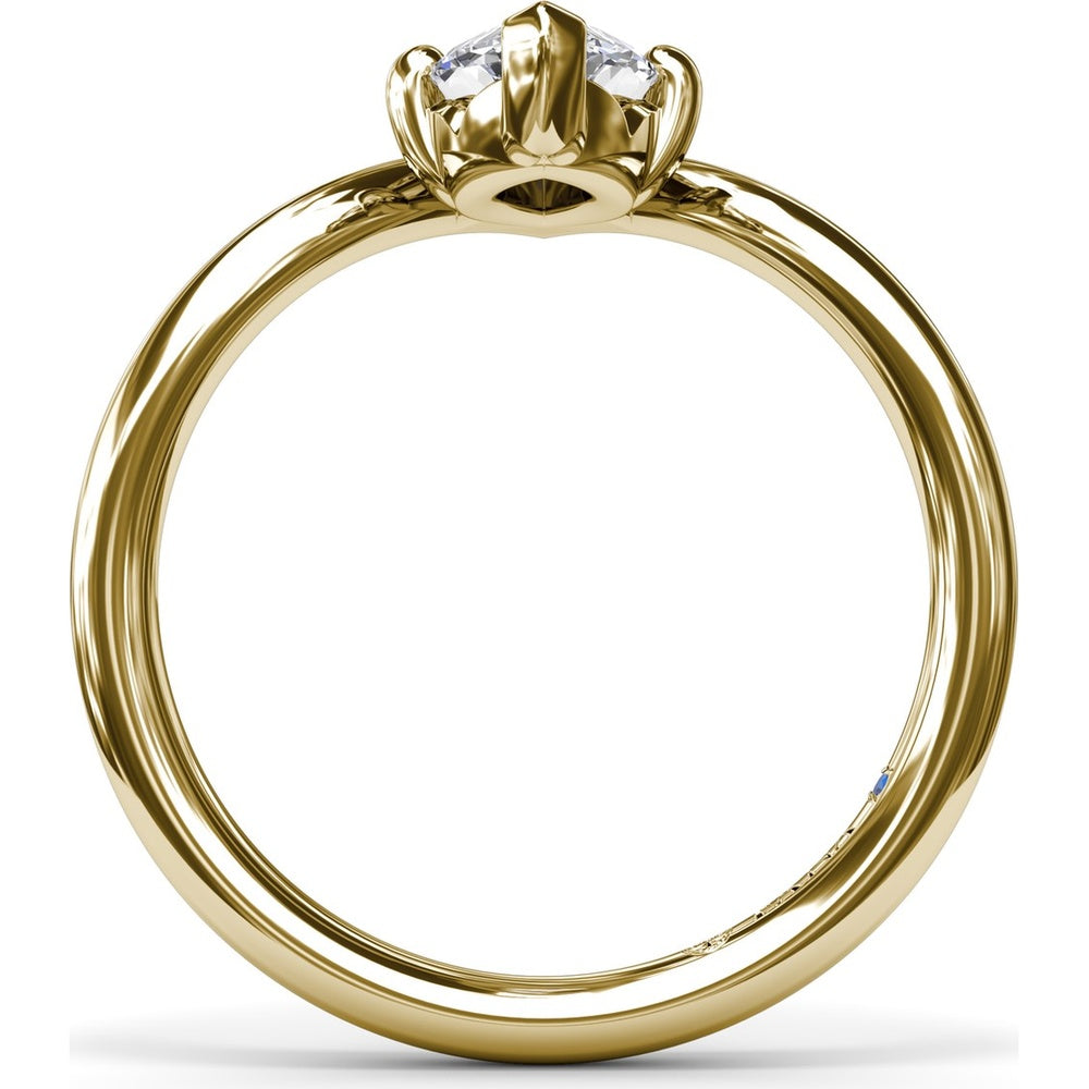 V-Shape Marquise Engagement Ring Setting with Bypass Band by Fana