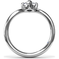 V-Shape Marquise Engagement Ring Setting with Bypass Band by Fana
