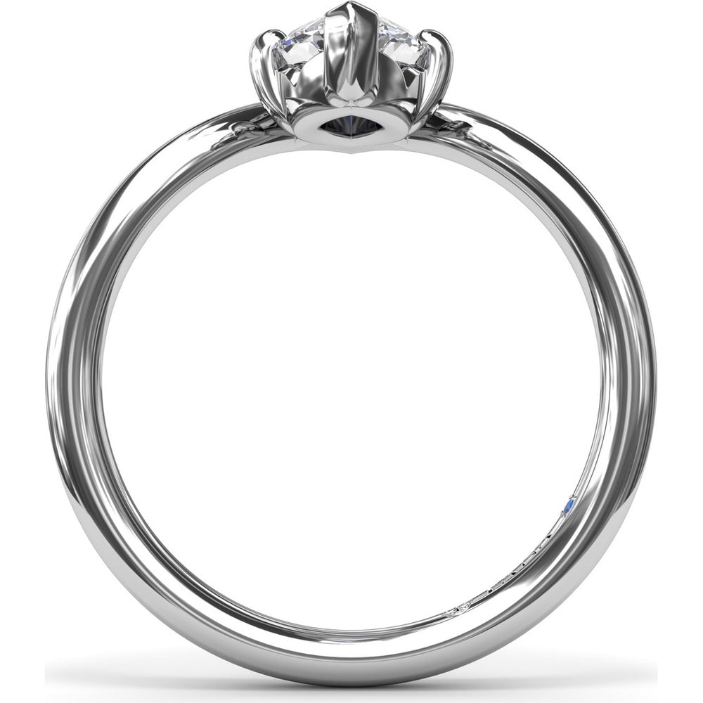 V-Shape Marquise Engagement Ring Setting with Bypass Band by Fana