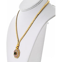 Van Cleef & Arpels 18K Yellow Gold Pendant Necklace with Emeralds, Yellow Sapphires, and Mother-of-Pearl - Vintage Masterpiece