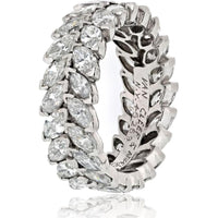 Van Cleef & Arpels Platinum Eternity Band with 6.00 Carats Marquise Cut Diamonds - Luxury Wedding Ring