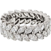 Van Cleef & Arpels Platinum Eternity Band with 6.00 Carats Marquise Cut Diamonds - Luxury Wedding Ring