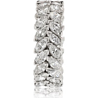 Van Cleef & Arpels Platinum Eternity Band with 6.00 Carats Marquise Cut Diamonds - Luxury Wedding Ring