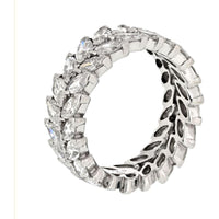 Van Cleef & Arpels Platinum Eternity Band with 6.00 Carats Marquise Cut Diamonds - Luxury Wedding Ring