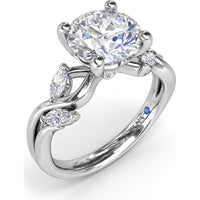 Vine-Inspired Criss Cross Engagement Ring Setting with Marquise Diamond Accents by Fana - 0.40 Carat Total Diamond Weight