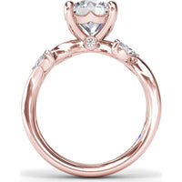 Vine-Inspired Criss Cross Engagement Ring Setting with Marquise Diamond Accents by Fana - 0.40 Carat Total Diamond Weight