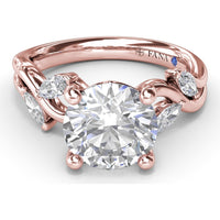 Vine-Inspired Criss Cross Engagement Ring Setting with Marquise Diamond Accents by Fana - 0.40 Carat Total Diamond Weight