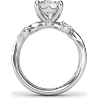 Vine-Inspired Criss Cross Engagement Ring Setting with Marquise Diamond Accents by Fana - 0.40 Carat Total Diamond Weight
