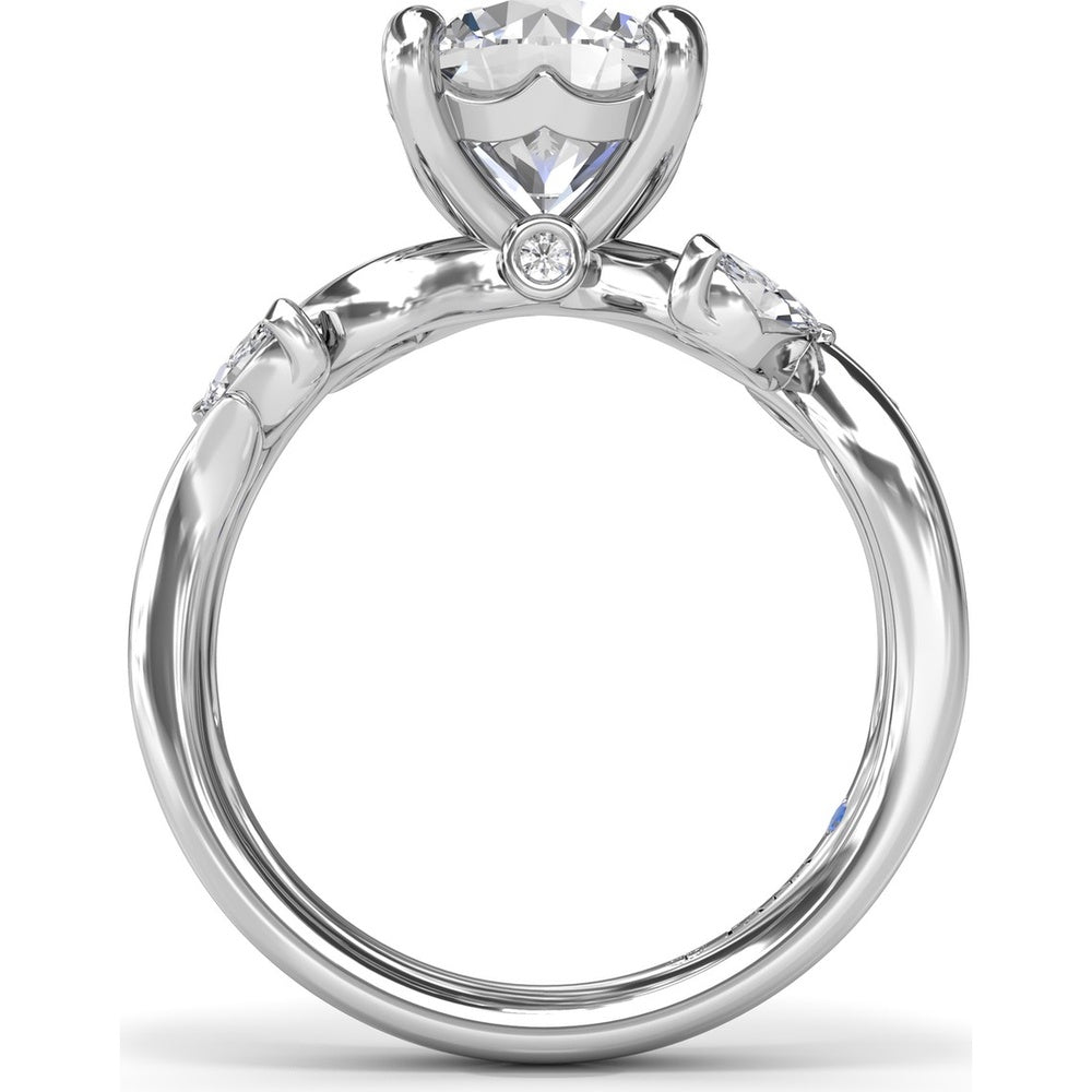 Vine-Inspired Criss Cross Engagement Ring Setting with Marquise Diamond Accents by Fana - 0.40 Carat Total Diamond Weight